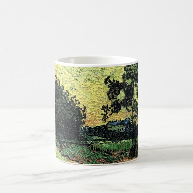 Landscape w Chateau of Auvers by Vincent van Gogh Coffee Mug (Center)