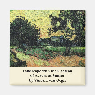 Landscape w Chateau of Auvers by Vincent van Gogh Magnet