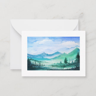 landscape watercolor note card