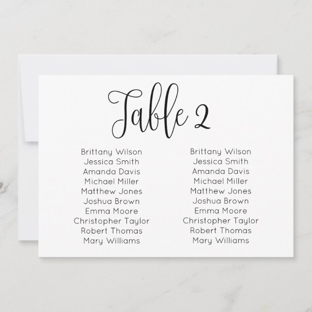 Landscape wedding seating chart. Modern table plan Invitation (Front)