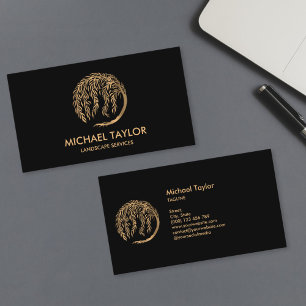 landscape willow tree service lawn care  business card