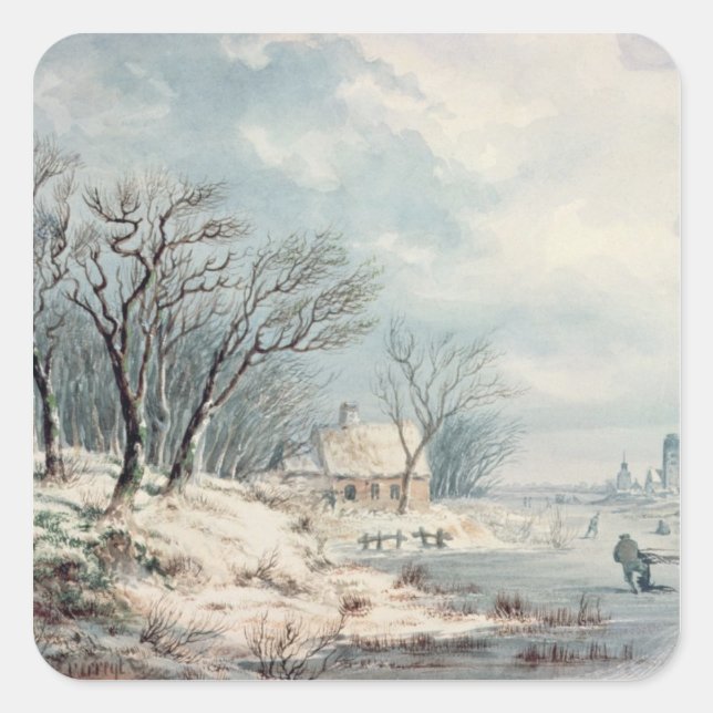Landscape: Winter Square Sticker (Front)