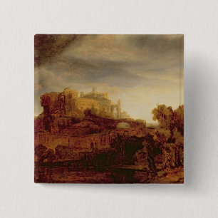 Landscape with a Chateau 15 Cm Square Badge