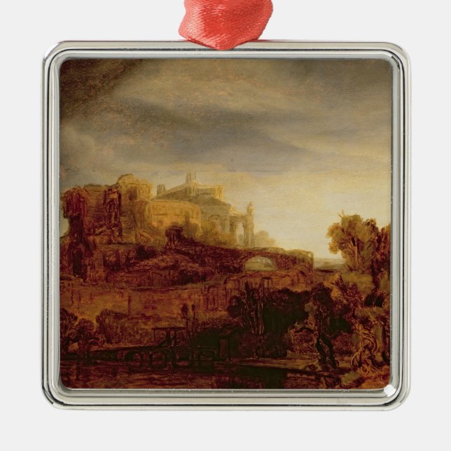 Landscape with a Chateau Metal Tree Decoration (Front)