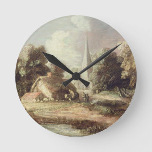 Landscape with a Church, Cottage, Villagers and An Round Clock