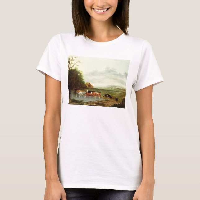 Landscape with a Herdsman and Cattle (oil on canva T-Shirt (Front)