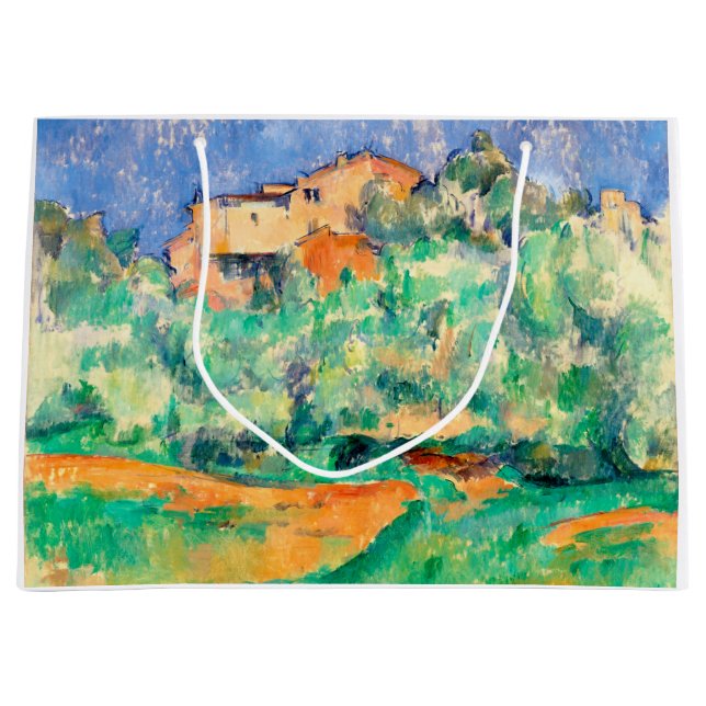 Landscape with a House, Cezanne Large Gift Bag (Front)