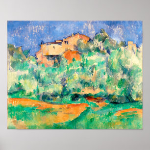 Landscape with a House, Cezanne Poster
