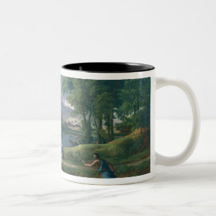 Landscape with a Man killed by a Snake, c.1648 Two-Tone Coffee Mug