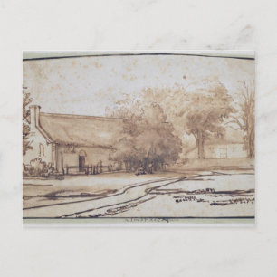 Landscape with a Peasant's House, 1640s Postcard