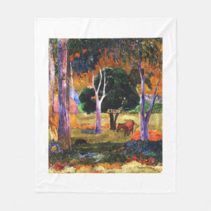 Landscape with a pig and a horse Famous Painting  Fleece Blanket