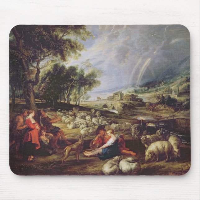 Landscape with a Rainbow Mouse Pad (Front)