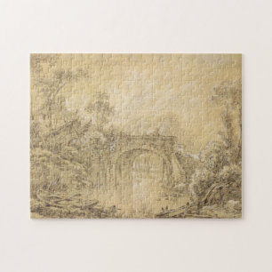 Landscape with a Rustic Bridge Jigsaw Puzzle