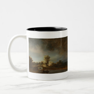 Landscape with a Stone Bridge - Rembrandt - c1638. Two-Tone Coffee Mug