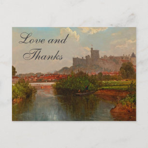 Landscape with a View of Windsor Castle Thank You Postcard