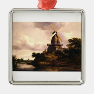 Landscape with a Windmill Metal Ornament