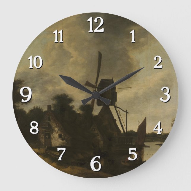 Landscape with a Windmill – Salomon Rombouts Large Clock (Front)