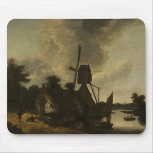 Landscape with a Windmill – Salomon Rombouts Mouse Pad