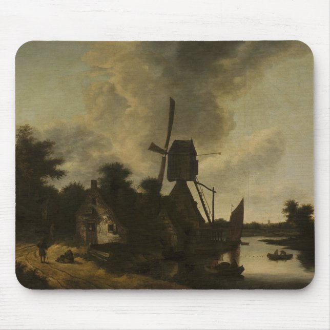 Landscape with a Windmill – Salomon Rombouts Mouse Pad (Front)
