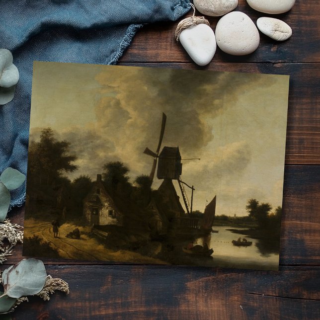 Landscape with a Windmill – Salomon Rombouts Postcard (Creator Uploaded)