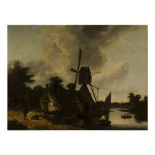 Landscape with a Windmill – Salomon Rombouts Poster
