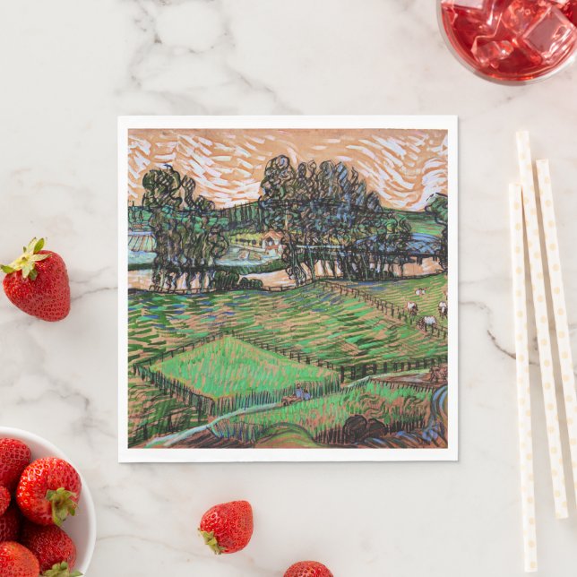 Landscape with Bridge Across the Oise Napkin (Insitu)