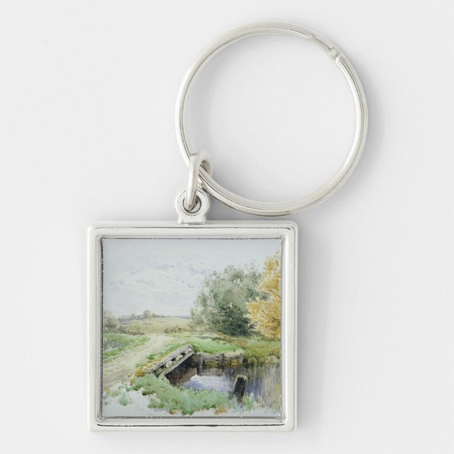 Landscape with bridge over a stream key ring (Front)