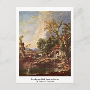 Landscape With Brother Lucas By Francois Boucher Postcard