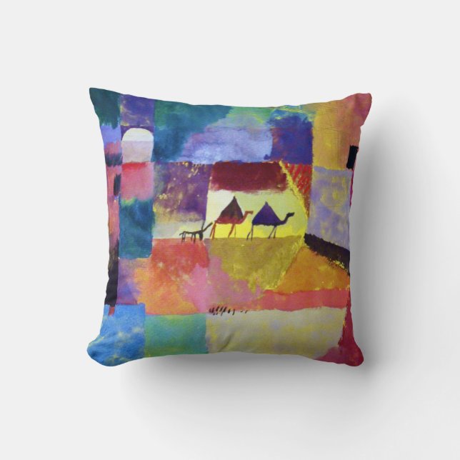 Landscape with Camels, Paul Klee Cushion (Front)