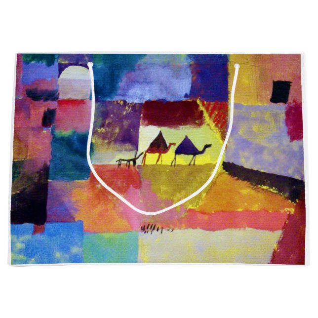 Landscape with Camels, Paul Klee Large Gift Bag (Front)
