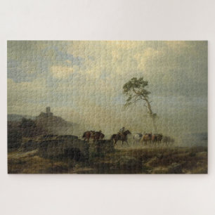 Landscape with Castle Ruins and Horse Riders Jigsaw Puzzle