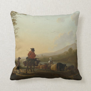 Landscape with Cattle Driver and Shepherd Cushion