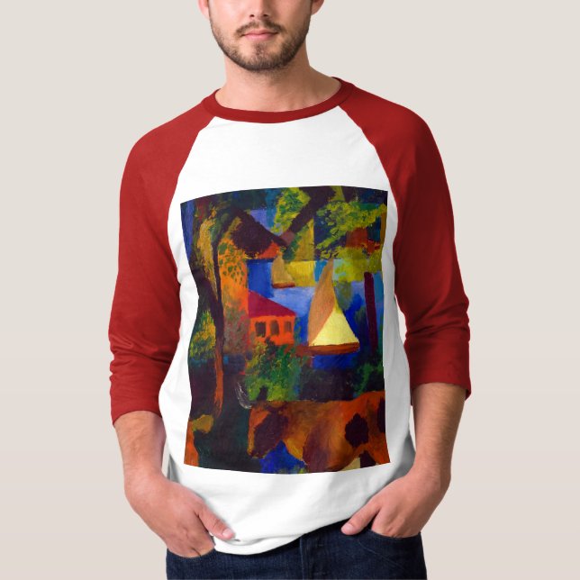 Landscape with Cows, 1914 by August Macke T-Shirt (Front)