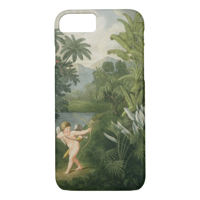 Landscape with Cupid aiming an arrow at a Parrot o Case-Mate iPhone Case (Back)