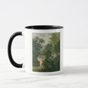 Landscape with Cupid aiming an arrow at a Parrot o Mug