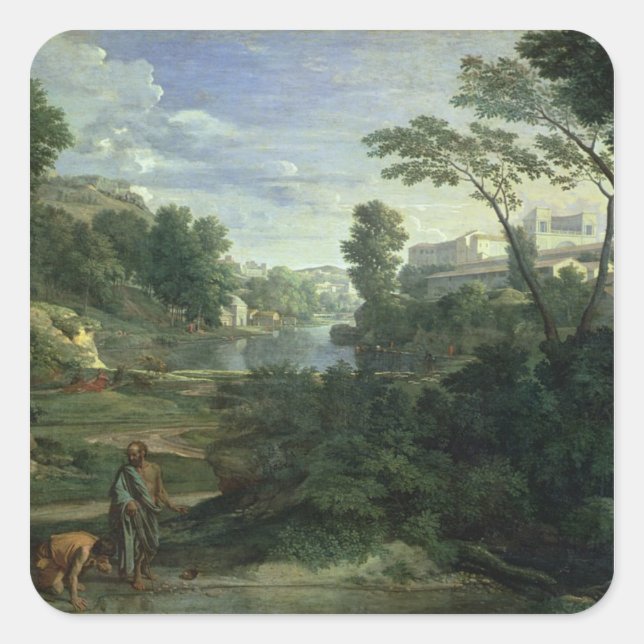 Landscape with Diogenes, 1648 Square Sticker (Front)