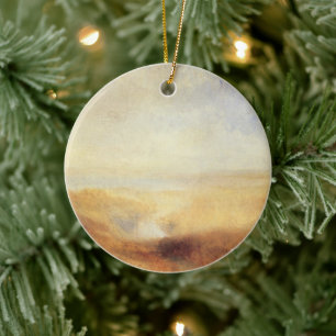 Landscape with Distant River Bay by Joseph Turner Ceramic Tree Decoration