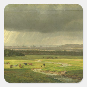 Landscape with Dresden in the Distance, 1830 Square Sticker