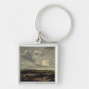 Landscape with Dunes near Haarlem (oil on canvas) Key Ring