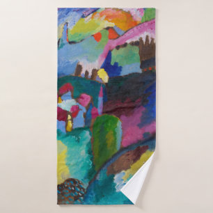 Landscape with Factory Chimney, Wassily Kandinsky Bath Towel