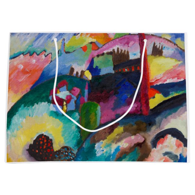 Landscape with Factory Chimney, Wassily Kandinsky Large Gift Bag (Front)