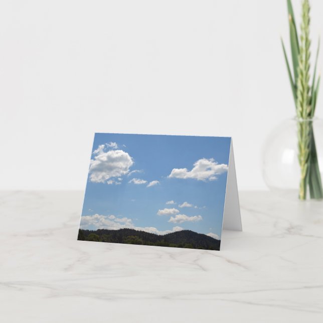 Landscape with green hills, trees & clouds   poste card (Front)