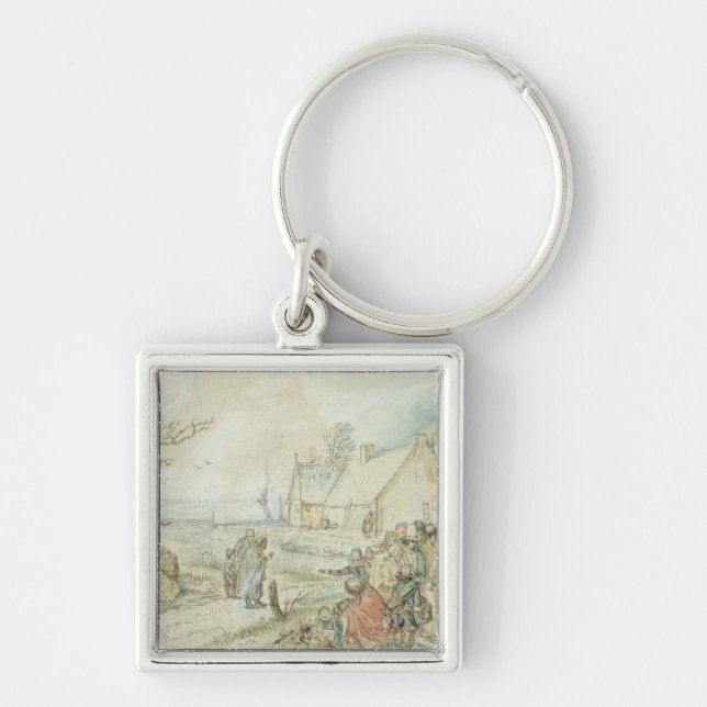 Landscape with Gypsy Fortune-Tellers Key Ring (Front)