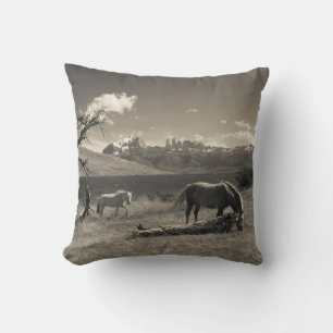Landscape with horses cushion