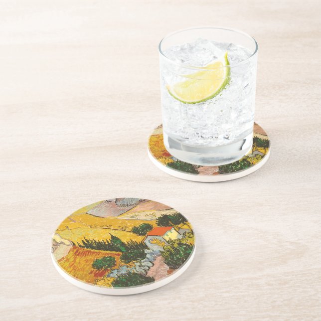 Landscape with House and PloughmaVincent van Gogh  Coaster (Side)
