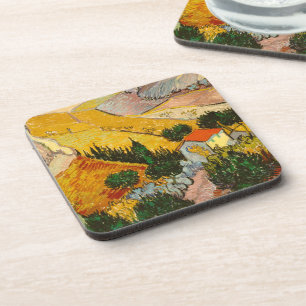 Landscape with House and PloughmaVincent van Gogh Coaster