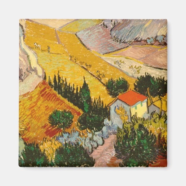 Landscape with House and PloughmaVincent van Gogh  Magnet (Front)