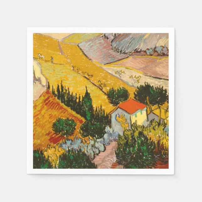 Landscape with House and PloughmaVincent van Gogh  Napkin (Front)