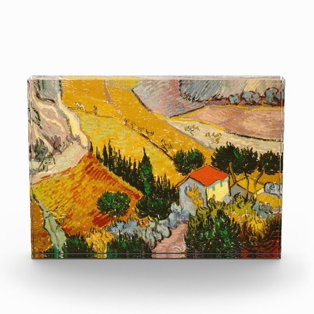 Landscape with House and PloughmaVincent van Gogh  Photo Block (Front)