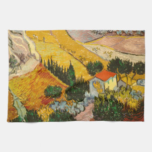 Landscape with House and PloughmaVincent van Gogh  Tea Towel